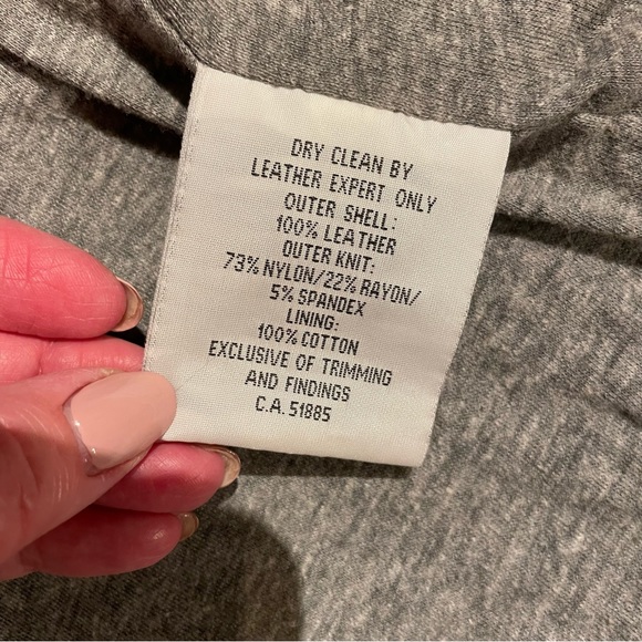 Women Genuine Leather Gray Moto Jacket size XL - Picture 12 of 13